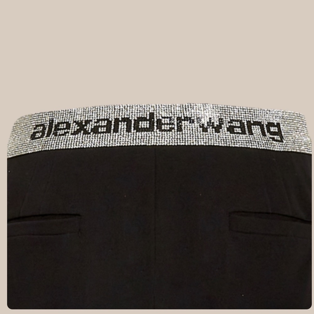 Alexander Wang logo crystal waist pants.